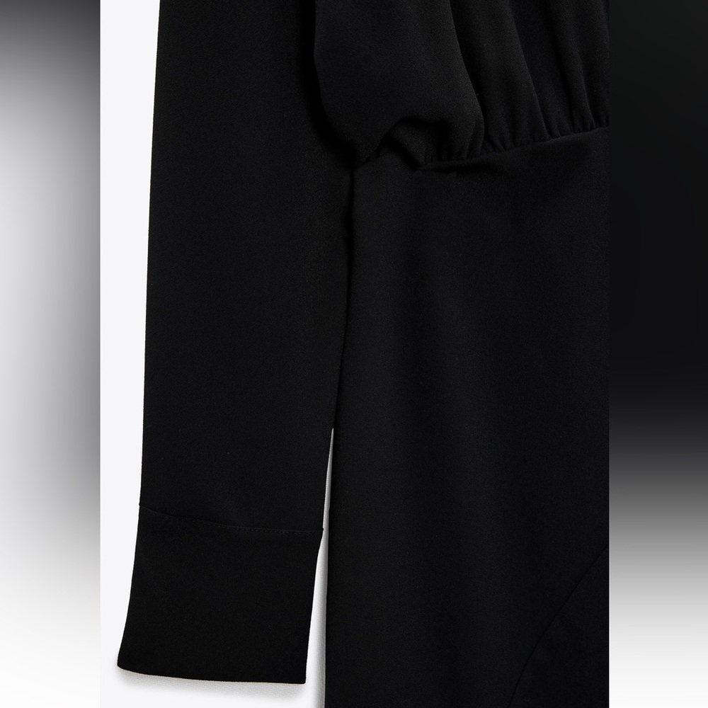 ZARA HIGH COLLAR MIDI DRESS - Picture 7 of 7